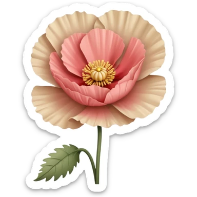Carnation poppy beige light rose sticker