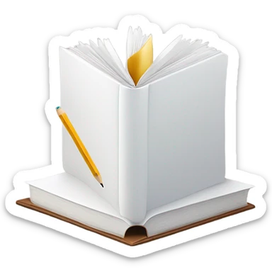 white book and pencil  sticker