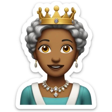 a queen with a crown that has a crown sticker