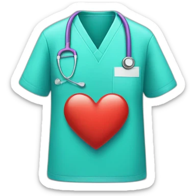 heart with a scrub top sticker