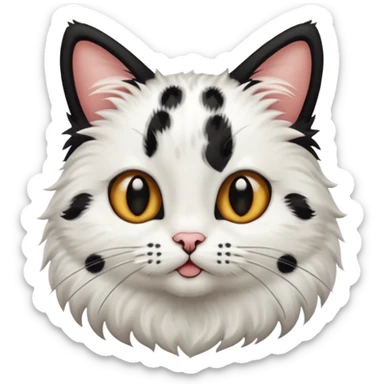Cute cat black and white stain like a cow sticker
