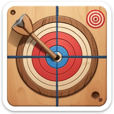 Axe throwing to bullseye target sticker