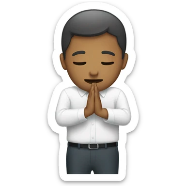 A person saying bowing sticker