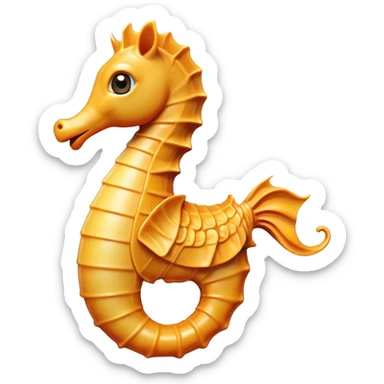 Cinematic Comical Sea Horse Portrait Emoji, Head tilted dramatically with an exaggeratedly amused expression, featuring a delicately curved body with a whimsically coiled tail and wide, comically expressive eyes full of playful disbelief, Simplified yet hilariously expressive features, highly detailed, glowing with a slightly sassy aquatic glow, high shine, dramatic yet playful, stylized with an air of quirky marine mischief, soft glowing outline, capturing the essence of a meme-worthy sea horse that looks ready to drift its way into viral fame! sticker