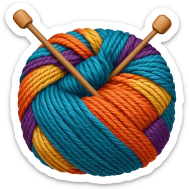 Knitting sticker