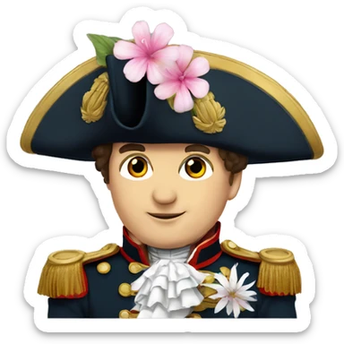 Napoleon Bonaparte cute with flower sticker