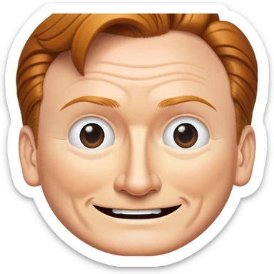 conan o'brien's face as a classic round smiley emoji sticker