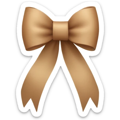 Light brown ribbon tied in a bow sticker