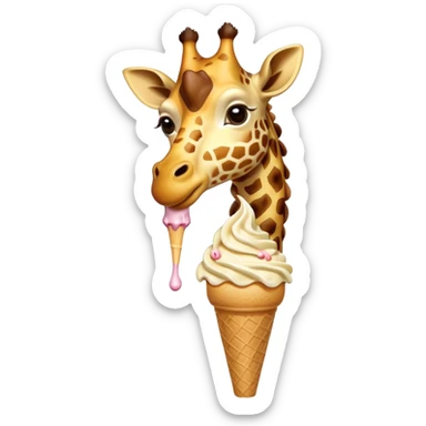 Giraffe with Ice Creams
Giraffe licking tall cone

 sticker