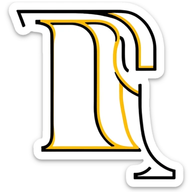 letters BLK with gold outline sticker