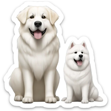 Great Pyrenees and Akita standing next to each other sticker