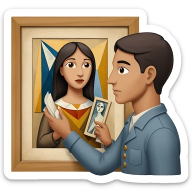 gernika picasso with an art guide sticker