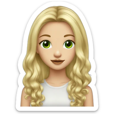 Girl-long-blondd-hair-big-green-eyes-nose-piercing sticker