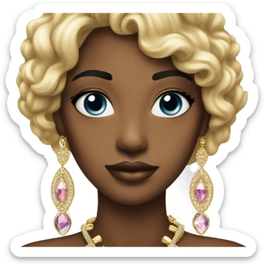 Emoji with stunning beauty with jewelry sticker