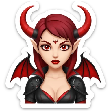Lilith symbol seductress evil brow haired sexy succubus woman with leather on sticker