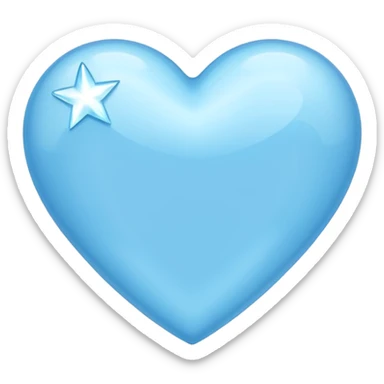 light sky blue heart with blingbling effect sticker