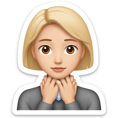 Person putting hands around their neck  sticker