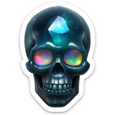 black opal crystal skull sticker