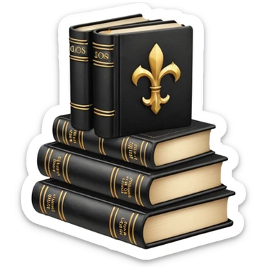 5 black gothic books on top sticker