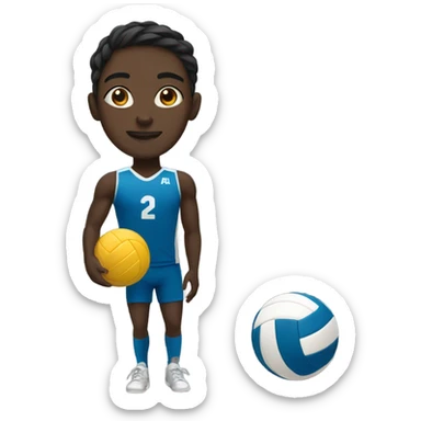 black volleyball player sticker