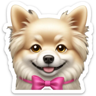 Spitz dog with bow sticker