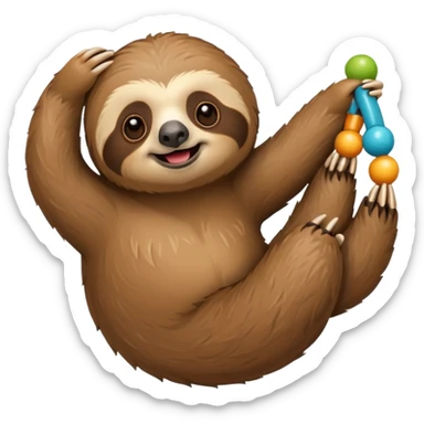 sloth with toy sticker