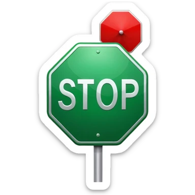 señal de pare con fondo verde sticker