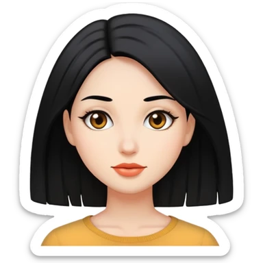 mujer linda pelinegra y lacia sticker