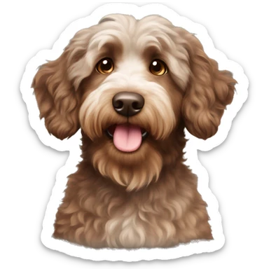 Brown aussiedoodle sticker