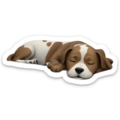 sleeping dog on grey background sticker