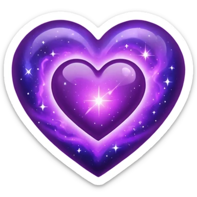 purple galaxy heart  sticker
