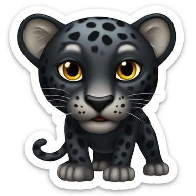 winged black leopard sticker