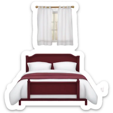 Burgundy and white bed sticker