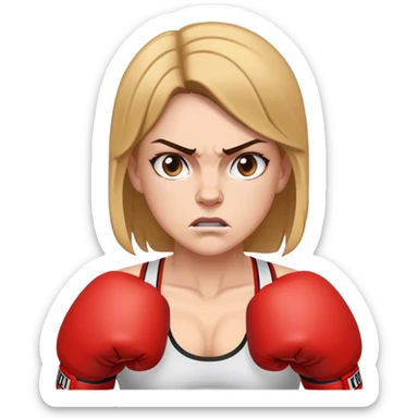 Boxe femme blanche sticker