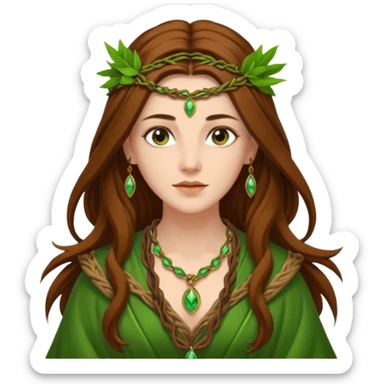 Leaf-necklace druid queen sticker