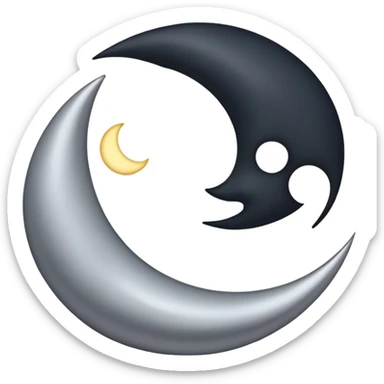 A new moon, mostly dark with just a thin glowing outline sticker