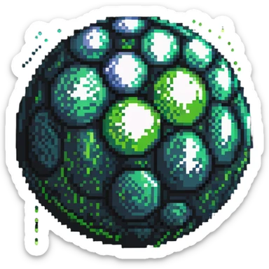 slime disco ball, pixel art style, sparkly highlights sticker