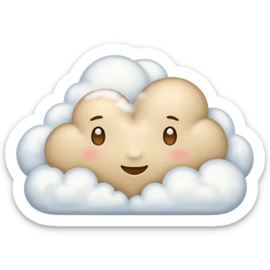 beige heart + cloud sticker