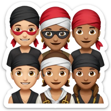 Creates a emoji for pirates family as a tag sticker