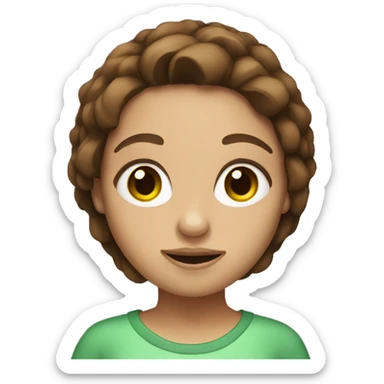 Gir with brown hair sticker