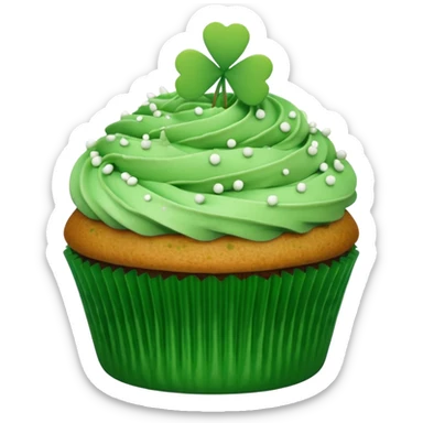 st patrick day themed cupcake sticker