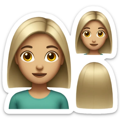 Girl with straight hair sticker