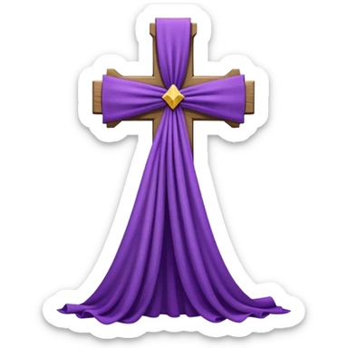 A cross with a purple stash  sticker
