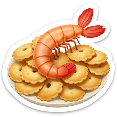 Shrimp cracker sticker