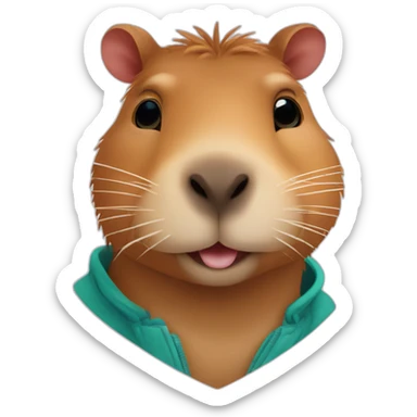 capybara on the background of a heart sticker
