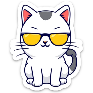 Cat with sunglasses sticker