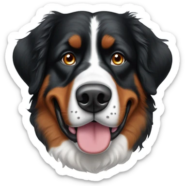 Bernese mountain dog with freckle by nose  sticker