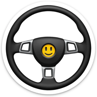 The car's steering wheel is black and only the center has a light on it. sticker