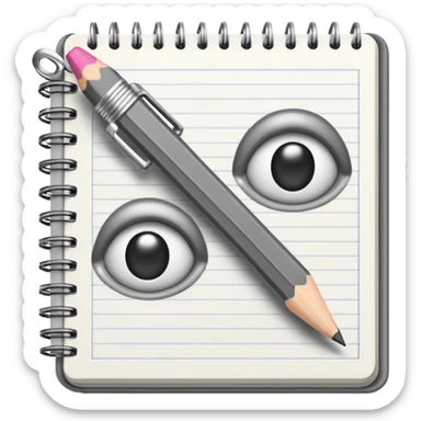 a pencil drawing in a notebook  sticker