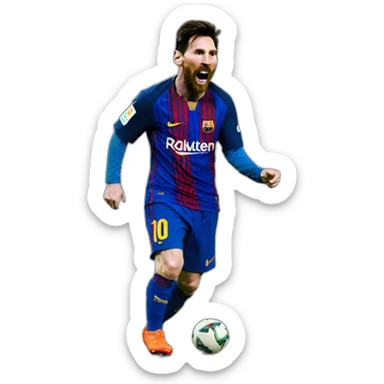 Leonel Messi festejando sticker